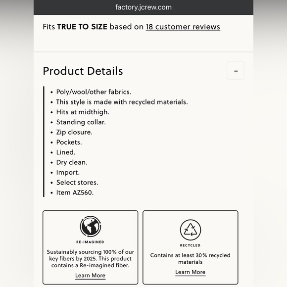 J. Crew Factory Color-block City Coat - Picture 7 of 7